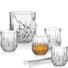INSPIRA - Set de 5 Pzas Hielera de Vidrio más 4 Vasos