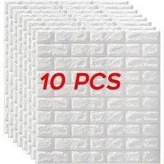 GENERICO - Papel Tapiz Autoadhesivo Decoración 3D Ladrillo 70 x 77 cm 10 Unidades