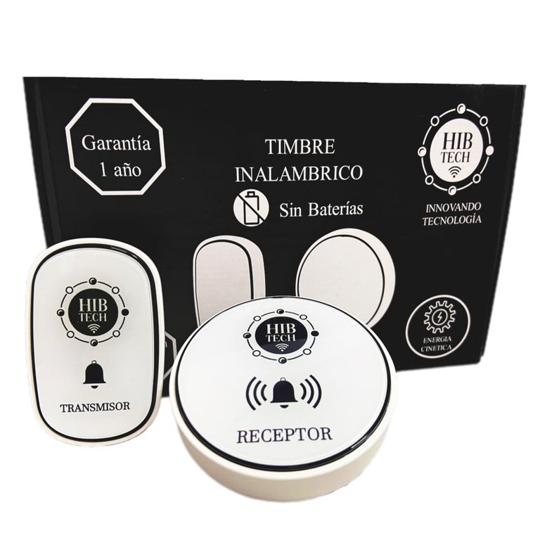 Timbre Inalámbrico Sin Pilas con Energía Cinética Impermeable, Fácil Instalación, Largo Alcance