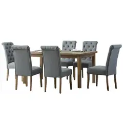 ALTO HOGAR - Juego de Comedor 6 Sillas Veronikka Gris Madera Tornillo