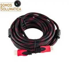 SEISA - Cable Hdmi Punta Dorada - Full Hd 1080p - Enmallado 30 Metros