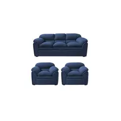 CASA BELLA - Juego De Sala Rainiero 3-1-1 Cuerpos Azul