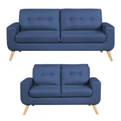 CASA BELLA - Juego De Sala Ramses 3-2 Cuerpos Azul