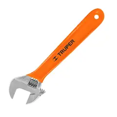 TRUPER - Llave francesa 10 cromada mango de PVC