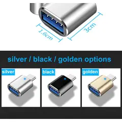 UNIVERSAL - Adaptador LED USB 3,0 a tipo C, adaptador OTG a USB C