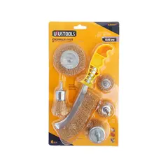 UYUSTOOLS - Set 6pz Escobillas para taladro Remover Oxido pintura Acero