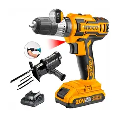 INGCO TOOLS - COMBO TALADRO PERCUTOR 20V INALÁMBRICO ADAPTADOR CALADORA