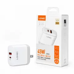 LDNIO - Cargador de Carga Rápida 45W LDNIO Con Cable 1 Metro Reforzado