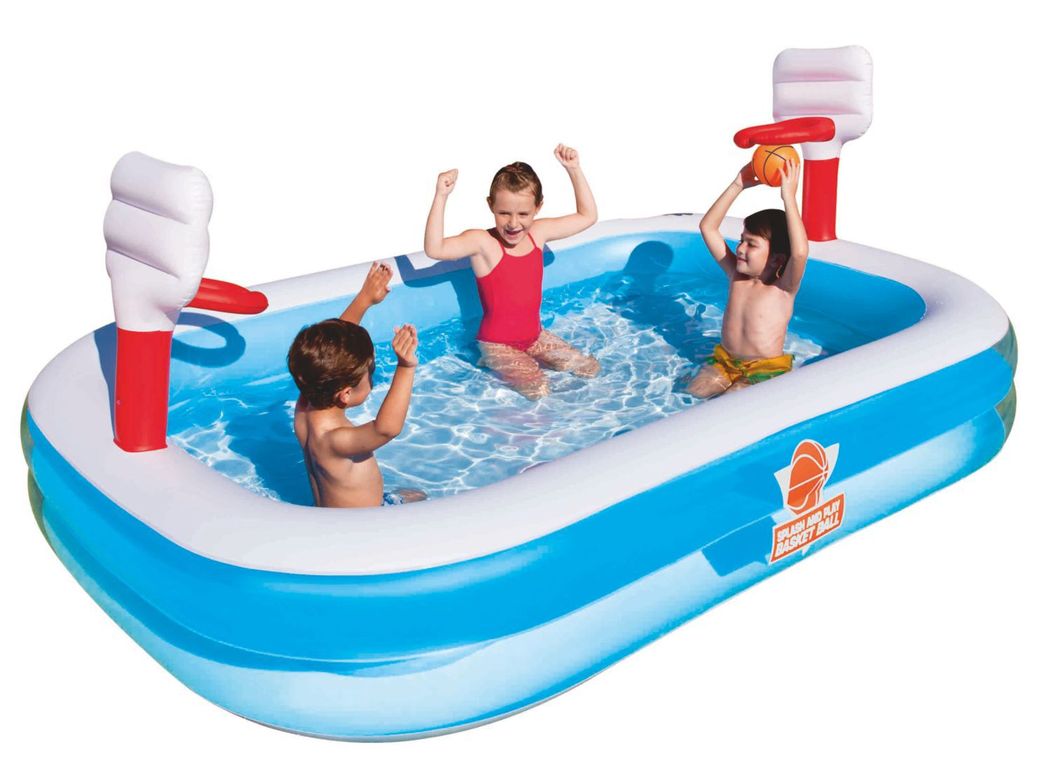 Piscina Inflable con Juego de baloncesto