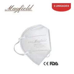 MAYFIELD - Mascarilla KN95 5 capas blanco 5 unidades