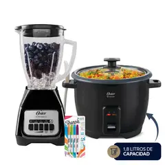 OSTER - Combo Licuadora Olla arrocera Negra