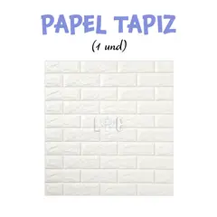 GENERICO - Papel Tapiz Autoadhesivo 3D Ladrillo Blanco