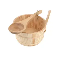 GENERICO - Balde y cucharón madera para sauna