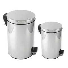 GENERICO - Set papelero 2 tachos de acero inoxidable 12L Y 3L