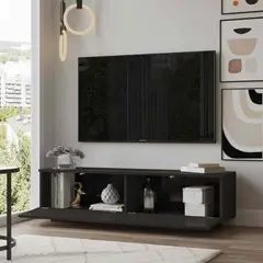 VENTITAS HOME - Mesa de TV 75 Montecarlo Negro