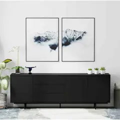 VENTITAS HOME - Mesa de Tv Moderna 75” Xania Negro