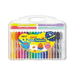 AMOS - Crayones Silky 3 En 1 (Estuche X 24)