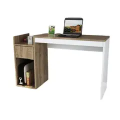 STARHOME - ESCRITORIO LUFUS CON SECCIONES BLANCO Y ROBLE
