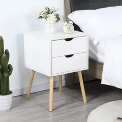 VENTITAS HOME - Velador Vintage Luna 2 Cajones Color Blanco