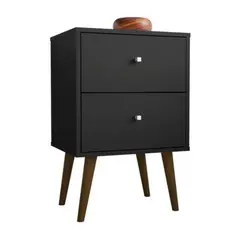 VENTITAS HOME - Velador Vintage Premium 2 Cajones Color Negro