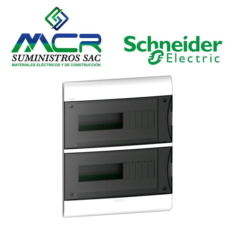 TABLERO EMPOTRABLE PLASTICO PUERTA FUME 24 POLOS IP40 Schneider