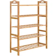 OEM - Rack Zapatera 5Pisos de Madera hasta para 15Pares de Calzados