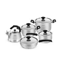 FINEZZA - Juego de Ollas de Acero Inoxidable 10 Piezas FZ-1060TG-IN