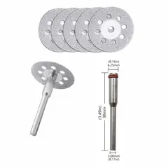 GENERICO - Set 5 Discos Diamantados 22mm para Dremel Taladro y Otros
