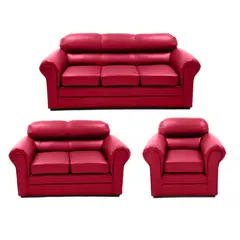 GENERICO - Juego de Sala Brasilia 3-2-1 Rojo Cardenal