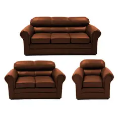 GENERICO - Juego de Sala Brasilia 3-2-1 Caoba