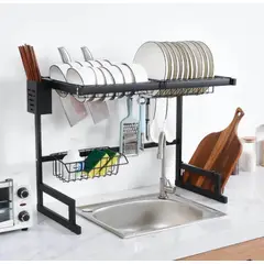 GENERICO - Organizador de Platos 65CM Acero Inoxidable Escurridor de Menaje