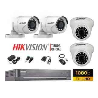 HIKVISION - Kit 4 Cámaras Seguridad Full Hd 1080P + Cable Hdmi Oferta