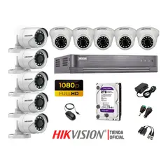 HIKVISION - Kit 10 Cámaras Seguridad Full Hd 1080P + Disco 2Tb Oferta