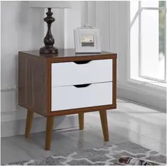 VENTITAS HOME - Velador Vintage Luna 2 Cajones Color Bellota