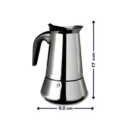 UNIVERSAL - Cafetera Italiana 4 Tazas de Acero Inoxidable Espresso Maker