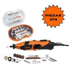 Truper - Kit mini taladro rectificadora con accesorios 374 Piezas Truper