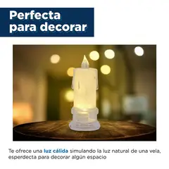 GENERICO - SET DE 2 VELAS DECORATIVA LED CALIDA 11 X 4.7 CM