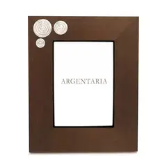 ARGENTARIA - Marco 13×18 Espirales - Plata y Madera