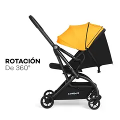 Babykiss - COCHE DE BEBE LONDON ROTACION DE 360° VIAJERO COLOR AMARILLO
