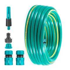 TOTAL TOOLS - Manguera para hidrolavadora riego expandible 20m conectores rápidos