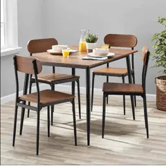 VENTITAS HOME - Juego de Comedor Industrial Visage Caramelo