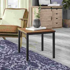 VENTITAS HOME - Mesa Auxiliar Industrial Kamoneé Gales y Negro