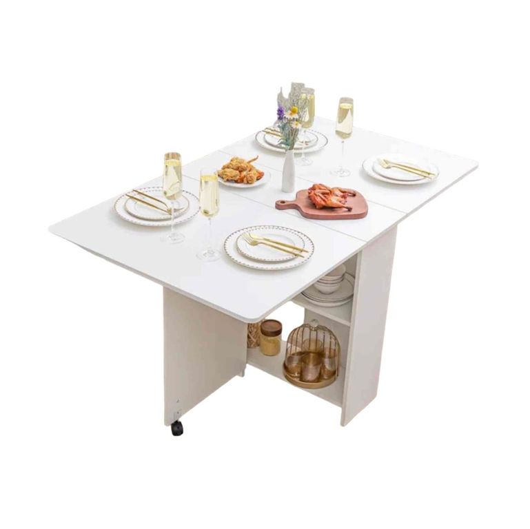 Mesa de Comedor Plegable Milessio Ventitas Home Blanco