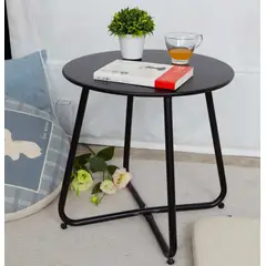 VENTITAS HOME - Mesa Auxiliar Industrial Thomas Negro