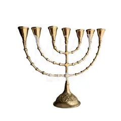 MFAP BRONCERIA Y ANTIGUEDADES - Menorá de 7 velas en bronce fundido 22.5 cm - Candelabro de vida