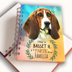 QALA DISEÑO - Libreta A6 - - Perro Basset Hound