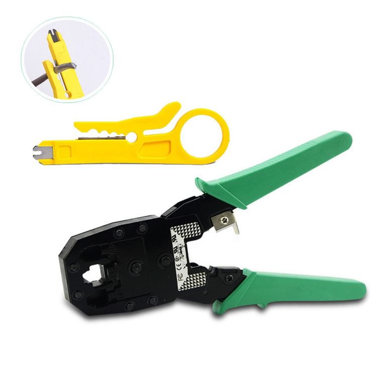 Crimpeador Ponchadora Rj45 Cable De Red 8P 6P Pela De Cable - Verde