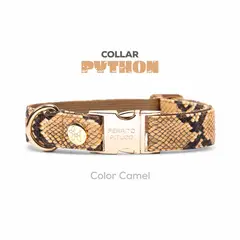 PERRITO PITUCO - COLLAR PYTHON CAMEL TALLA M