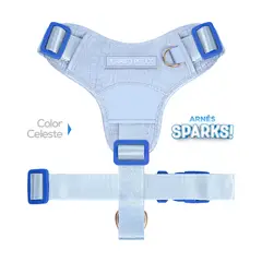 PERRITO PITUCO - ARNÉS SPARKS CELESTE TALLA M