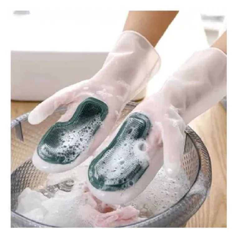 Guantes Cepillo de Silicona para Lavar Platos MULTIUSO
